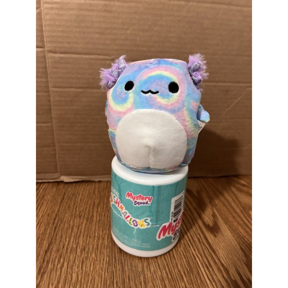 Squishmallow Delphine Axolotl Blue Pink Yellow Tie Dye 4”